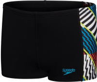 Maillots de bain garçon Speedo Digital Panel Aquashort Boy Black/White/Watermelon/Bolt/Bitter Lime