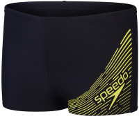 Maillots de bain garçon Speedo Medley Logo Aquashorts Junior Black/Lemon Drizzle