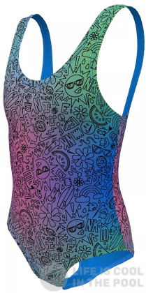 Maillots de bain filles Nike Doodle Girls Cool Multi