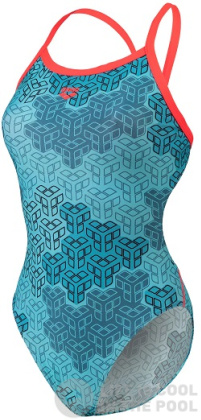 Arena Camo Kikko Swimsuit Challenge Back Fluoro Red/Water Multi