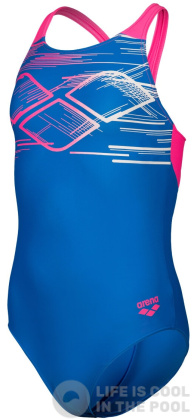 Arena Pastime Swimsuit V Back Girls Blue