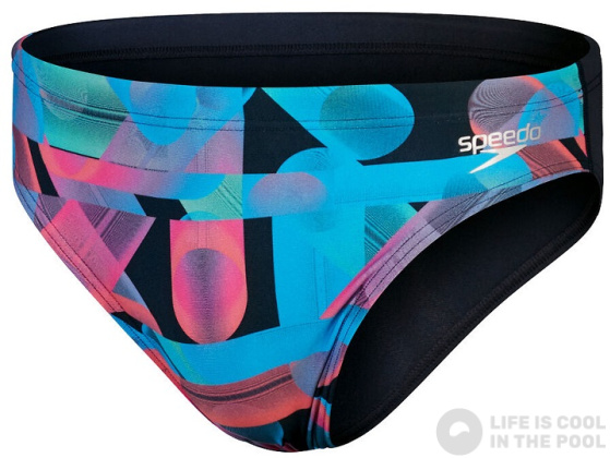 Speedo Allover Digital 7cm Brief True Navy/Siren Red