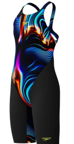 Speedo Fastskin Endurance+ Max Openback Kneeskin Girls Black/Blue